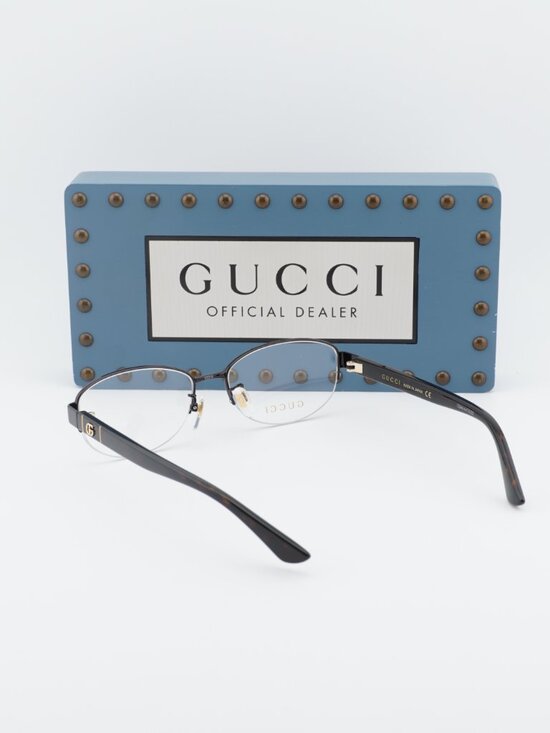 Gucci GG0859OJ 002 Oval Eyeglasses 53mm - Brown / Havana main image 5